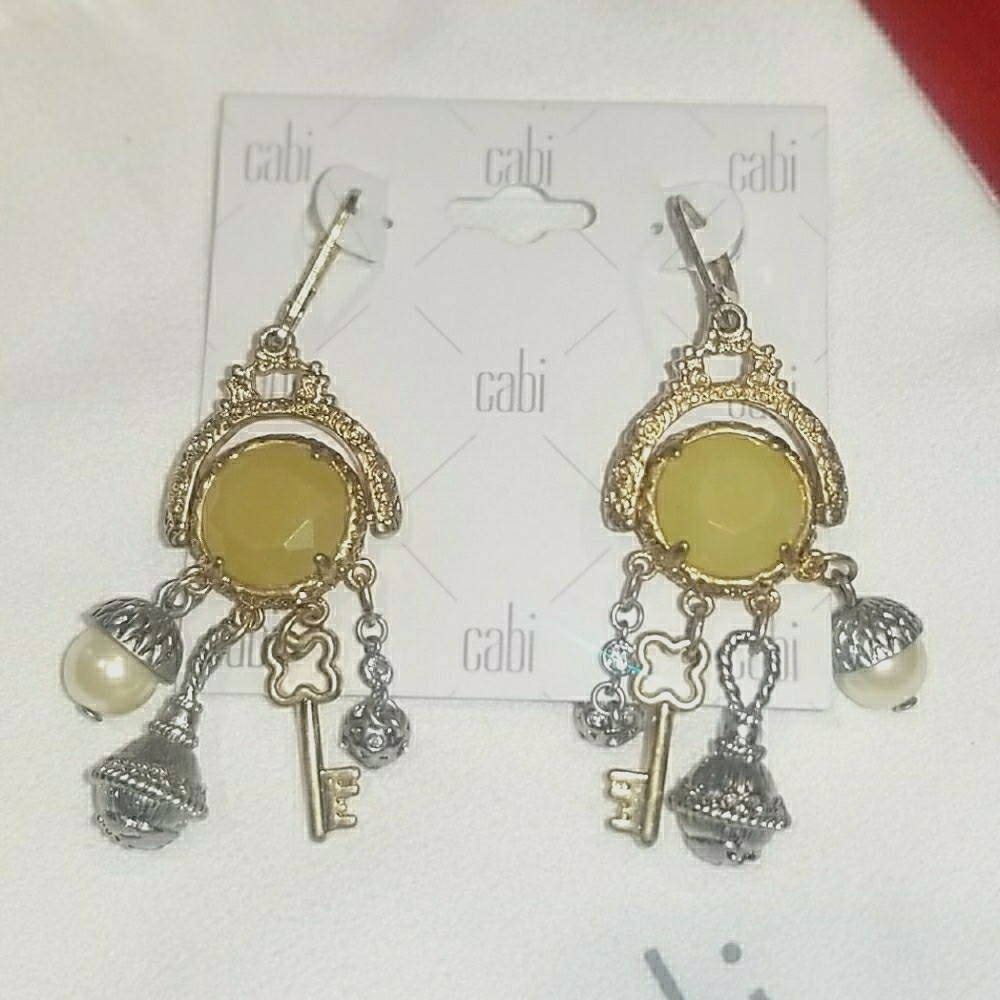 NWT Cabi Curio Earrings. Green.Dust Bag included.